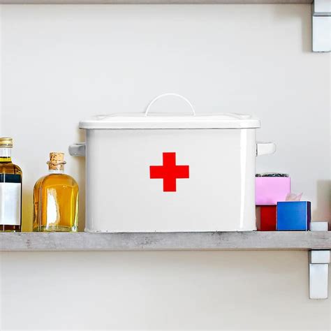 vintage swiss metal first aid box|Metal First Aid Box, Embossed Swiss Cross Design, Vintage .